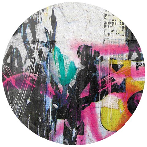 Graffiti Grunge Wooden Puzzle Round from ArtsNow.com Front