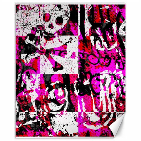 Pink Checker Graffiti Canvas 11  x 14  from ArtsNow.com 10.95 x13.48  Canvas - 1