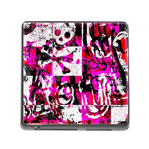 Pink Checker Graffiti Memory Card Reader (Square 5 Slot) from ArtsNow.com Front