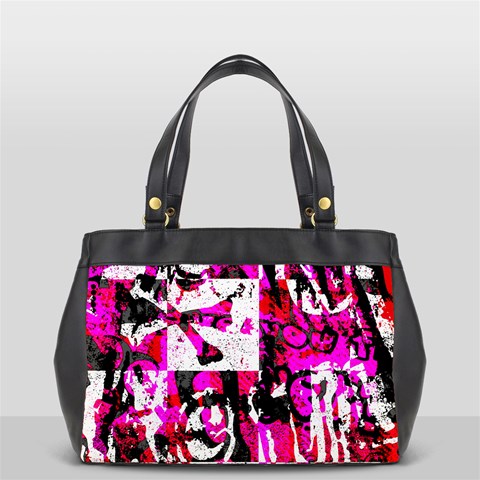 Pink Checker Graffiti Oversize Office Handbag from ArtsNow.com Front