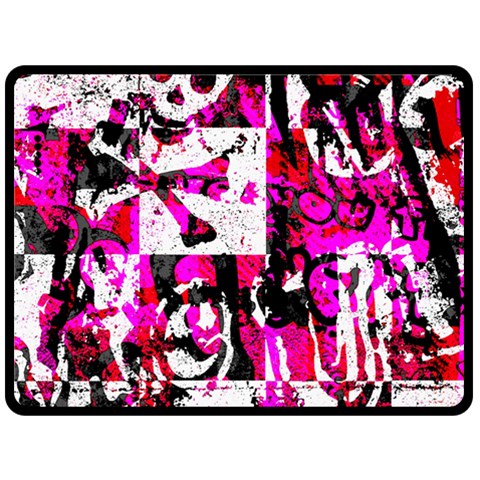 Pink Checker Graffiti Fleece Blanket (Large) from ArtsNow.com 80 x60  Blanket Front