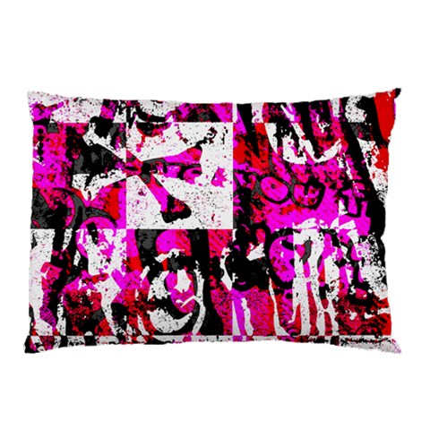 Pink Checker Graffiti Pillow Case (Two Sides) from ArtsNow.com Front