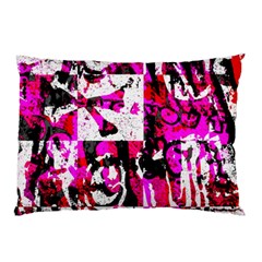 Pink Checker Graffiti Pillow Case (Two Sides) from ArtsNow.com Front