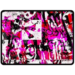 Pink Checker Graffiti Double Sided Fleece Blanket (Large) from ArtsNow.com 80 x60  Blanket Front