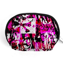 Pink Checker Graffiti Accessory Pouch (Medium) from ArtsNow.com Front