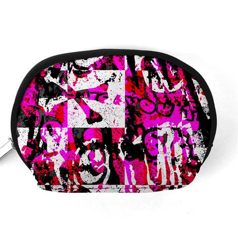 Pink Checker Graffiti Accessory Pouch (Medium) from ArtsNow.com Back