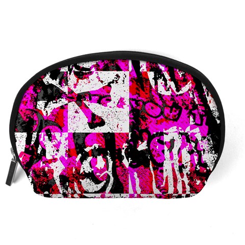 Pink Checker Graffiti Accessory Pouch (Large) from ArtsNow.com Back