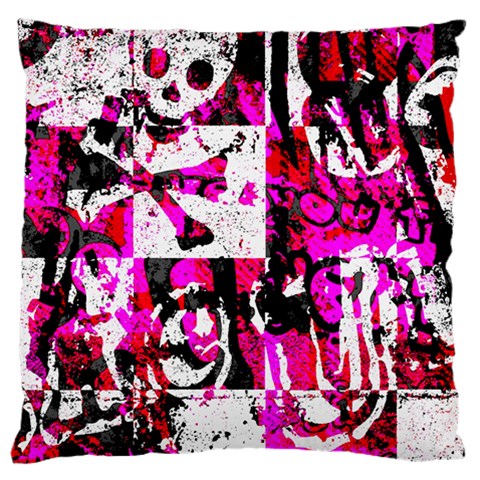 Pink Checker Graffiti Standard Flano Cushion Case (One Side) from ArtsNow.com Front