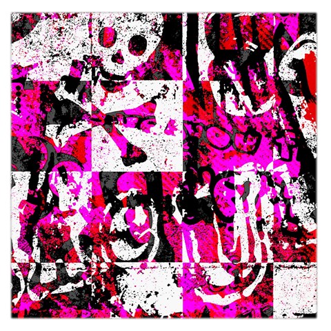 Pink Checker Graffiti Large Satin Scarf (Square) from ArtsNow.com Front