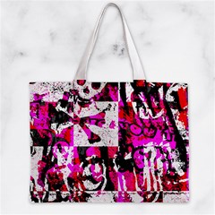 Pink Checker Graffiti Zipper Mini Tote Bag from ArtsNow.com Front