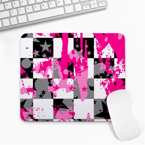 Pink Star Splatter Large Mousepad from ArtsNow.com Front