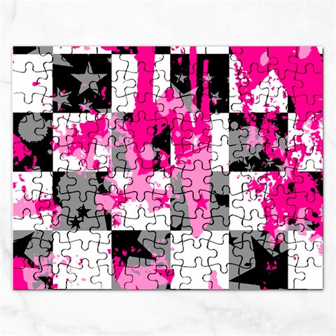 Pink Star Splatter Jigsaw Puzzle (Rectangular) from ArtsNow.com Front