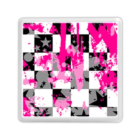 Pink Star Splatter Memory Card Reader (Square) from ArtsNow.com Front