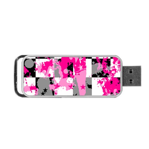 Pink Star Splatter Portable USB Flash (One Side) from ArtsNow.com Front