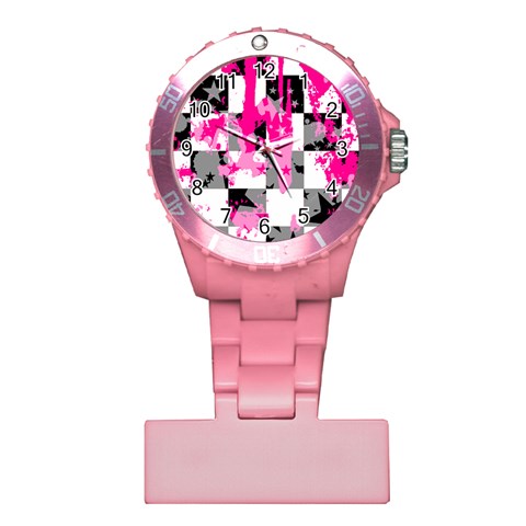 Pink Star Splatter Plastic Nurses Watch from ArtsNow.com Front