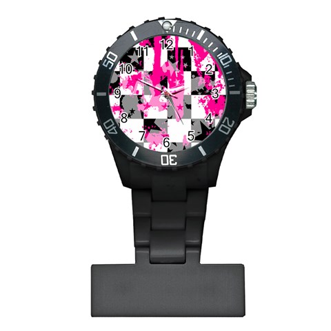 Pink Star Splatter Plastic Nurses Watch from ArtsNow.com Front