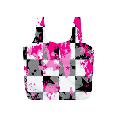 Pink Star Splatter Full Print Recycle Bag (S) from ArtsNow.com Back