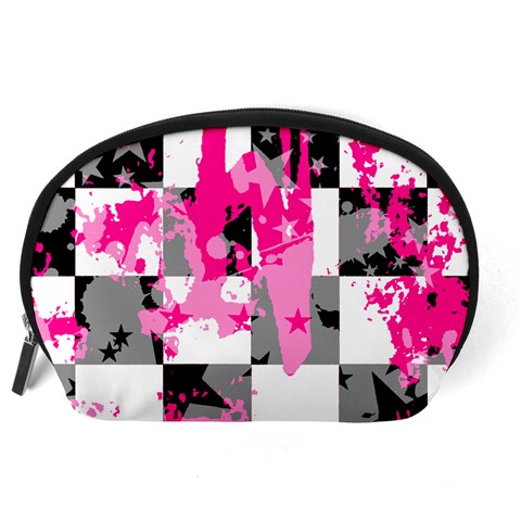 Pink Star Splatter Accessory Pouch (Large) from ArtsNow.com Back