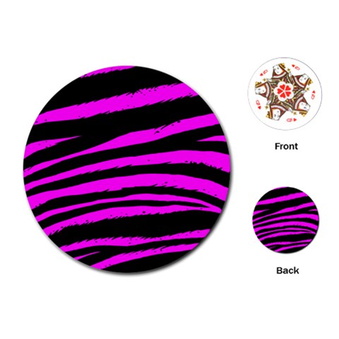 Pink Zebra Playing Cards Single Design (Round) from ArtsNow.com Front