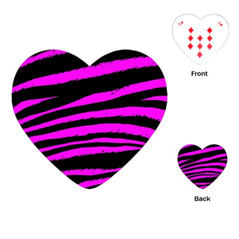 Pink Zebra Playing Cards Single Design (Heart) from ArtsNow.com Front