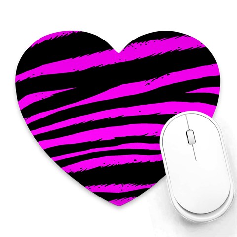 Pink Zebra Heart Mousepad from ArtsNow.com Front