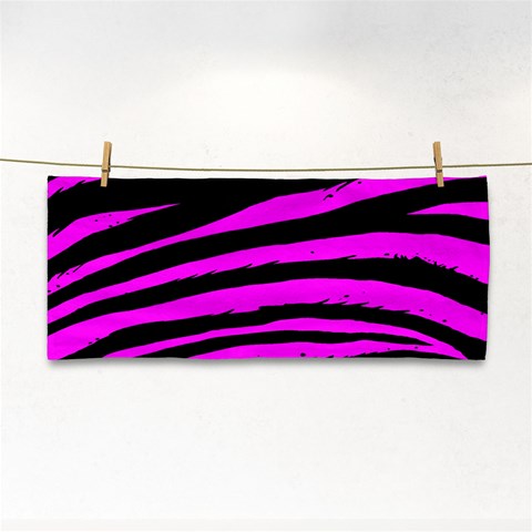 Pink Zebra Hand Towel from ArtsNow.com Front