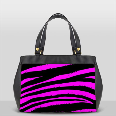 Pink Zebra Oversize Office Handbag (2 Sides) from ArtsNow.com Front