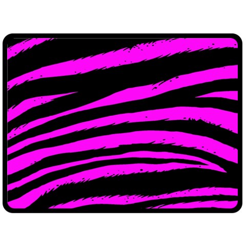 Pink Zebra Fleece Blanket (Large) from ArtsNow.com 80 x60  Blanket Front