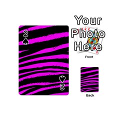 Pink Zebra Playing Cards 54 Designs (Mini) from ArtsNow.com Front - Spade2