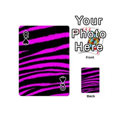 Queen Pink Zebra Playing Cards 54 Designs (Mini) from ArtsNow.com Front - SpadeQ