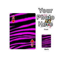 Pink Zebra Playing Cards 54 Designs (Mini) from ArtsNow.com Front - Heart2