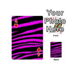 Pink Zebra Playing Cards 54 Designs (Mini) from ArtsNow.com Front - Heart4