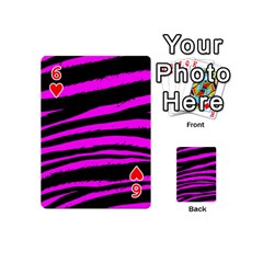 Pink Zebra Playing Cards 54 Designs (Mini) from ArtsNow.com Front - Heart6