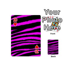 Pink Zebra Playing Cards 54 Designs (Mini) from ArtsNow.com Front - Heart10