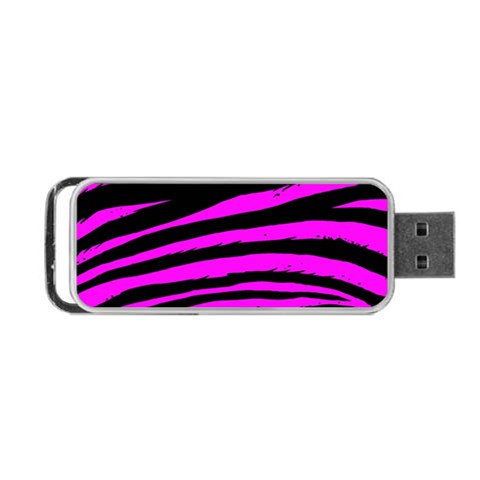 Pink Zebra Portable USB Flash (One Side) from ArtsNow.com Front