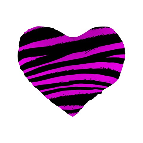 Pink Zebra Standard 16  Premium Heart Shape Cushion  from ArtsNow.com Front