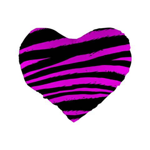 Pink Zebra Standard 16  Premium Heart Shape Cushion  from ArtsNow.com Back