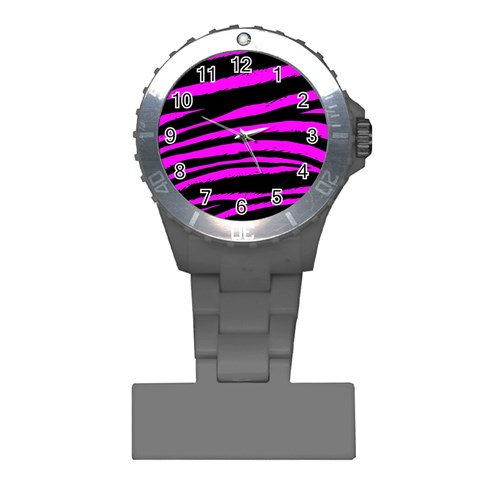 Pink Zebra Plastic Nurses Watch from ArtsNow.com Front