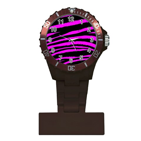 Pink Zebra Plastic Nurses Watch from ArtsNow.com Front