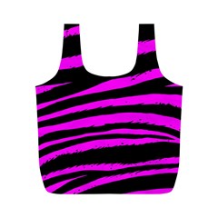 Pink Zebra Full Print Recycle Bag (M) from ArtsNow.com Front