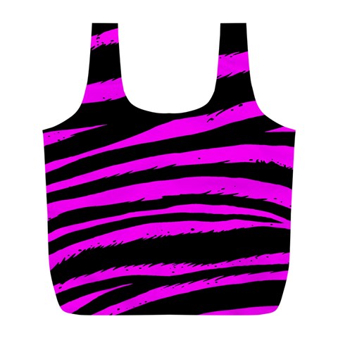 Pink Zebra Full Print Recycle Bag (L) from ArtsNow.com Front