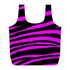 Pink Zebra Full Print Recycle Bag (L) from ArtsNow.com Front