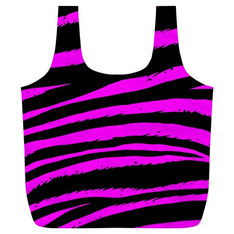 Pink Zebra Full Print Recycle Bag (XL) from ArtsNow.com Front