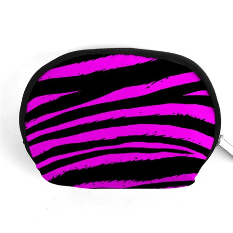 Pink Zebra Accessory Pouch (Medium) from ArtsNow.com Front