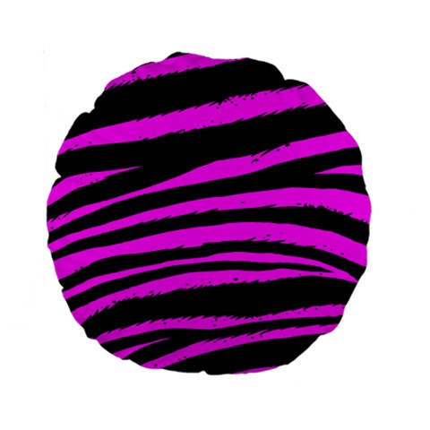 Pink Zebra Standard 15  Premium Flano Round Cushion  from ArtsNow.com Back