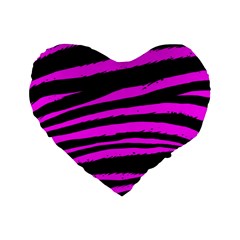 Pink Zebra Standard 16  Premium Flano Heart Shape Cushion  from ArtsNow.com Front