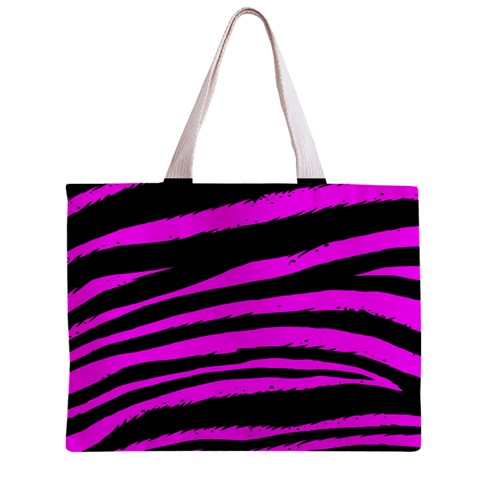 Pink Zebra Zipper Mini Tote Bag from ArtsNow.com Front