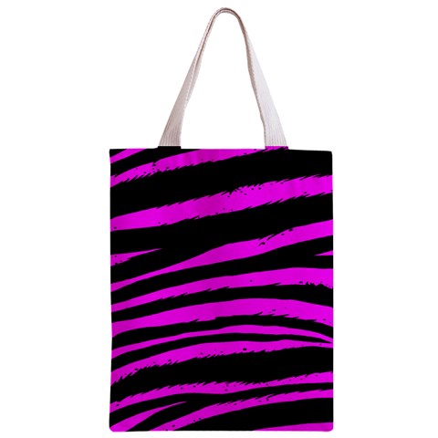 Pink Zebra Zipper Classic Tote Bag from ArtsNow.com Front