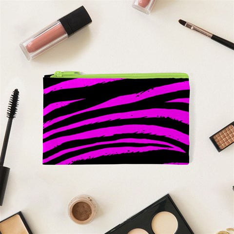 Pink Zebra Cosmetic Bag (XS) from ArtsNow.com Front