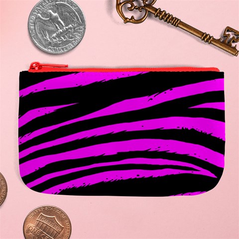 Pink Zebra Large Coin Purse from ArtsNow.com Front